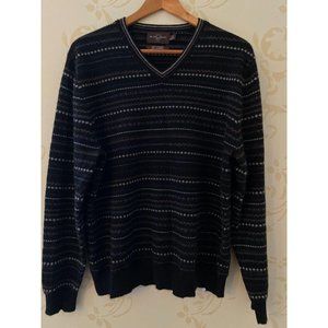 Black 1826 Brown 100% Cashmere Fair Isle Sweater L